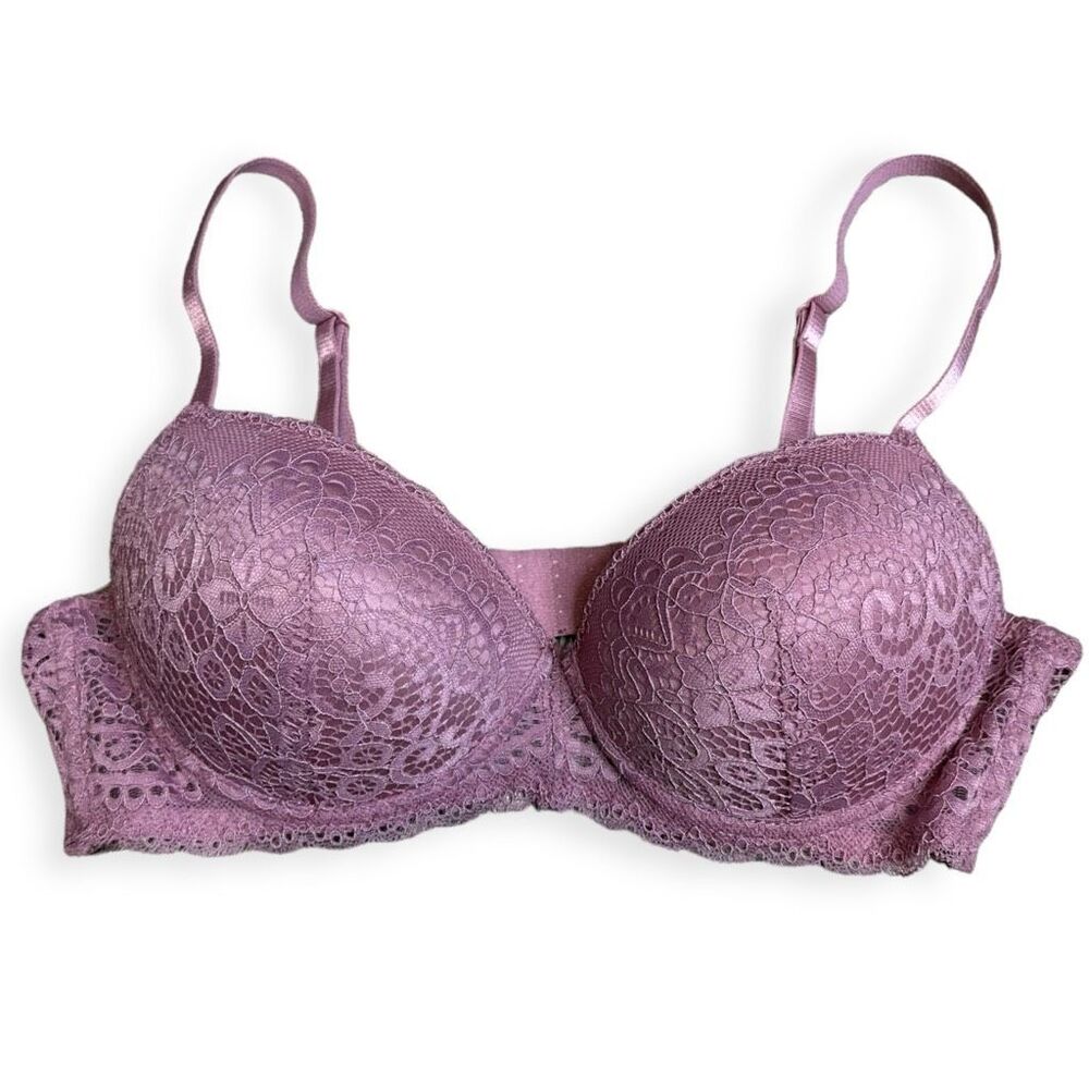 SOPHIE B Women’s Purple Floral Lace Push Up Underwire Bra Size 36B